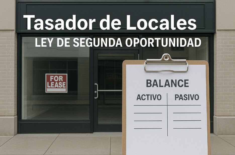 tasador de locales comerciales ley de segunda oportunidad