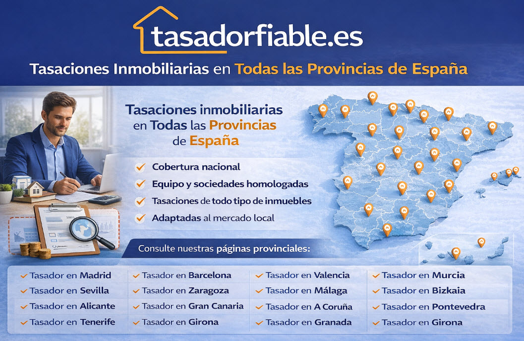 tasaciones inmobiliarias en todas las provincias de España